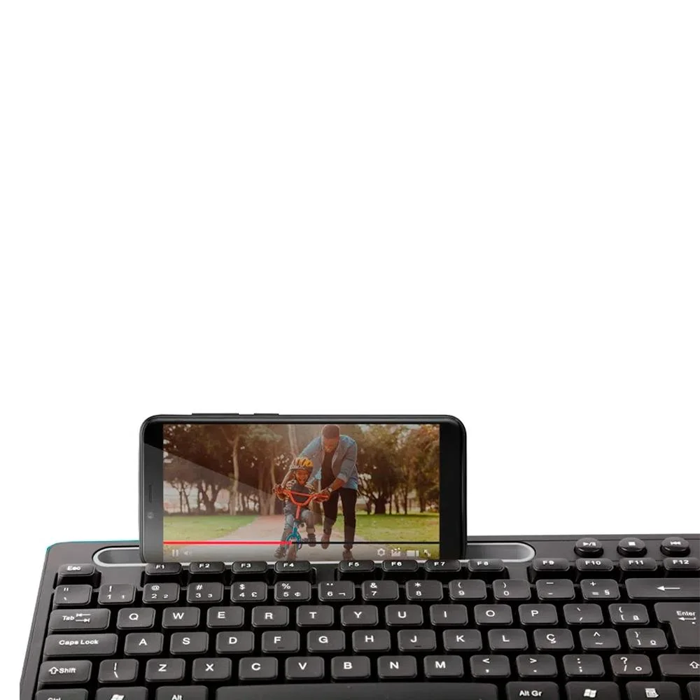 Imagem 4 de 4 do produto Teclado Multimídia Multilaser Office Tc262 Usb C/ Apoio Smartphone - Preto