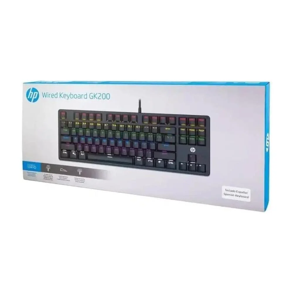 Imagem 3 de 5 do produto Teclado Usb Gamer Mecanico Gk200 Led Preto