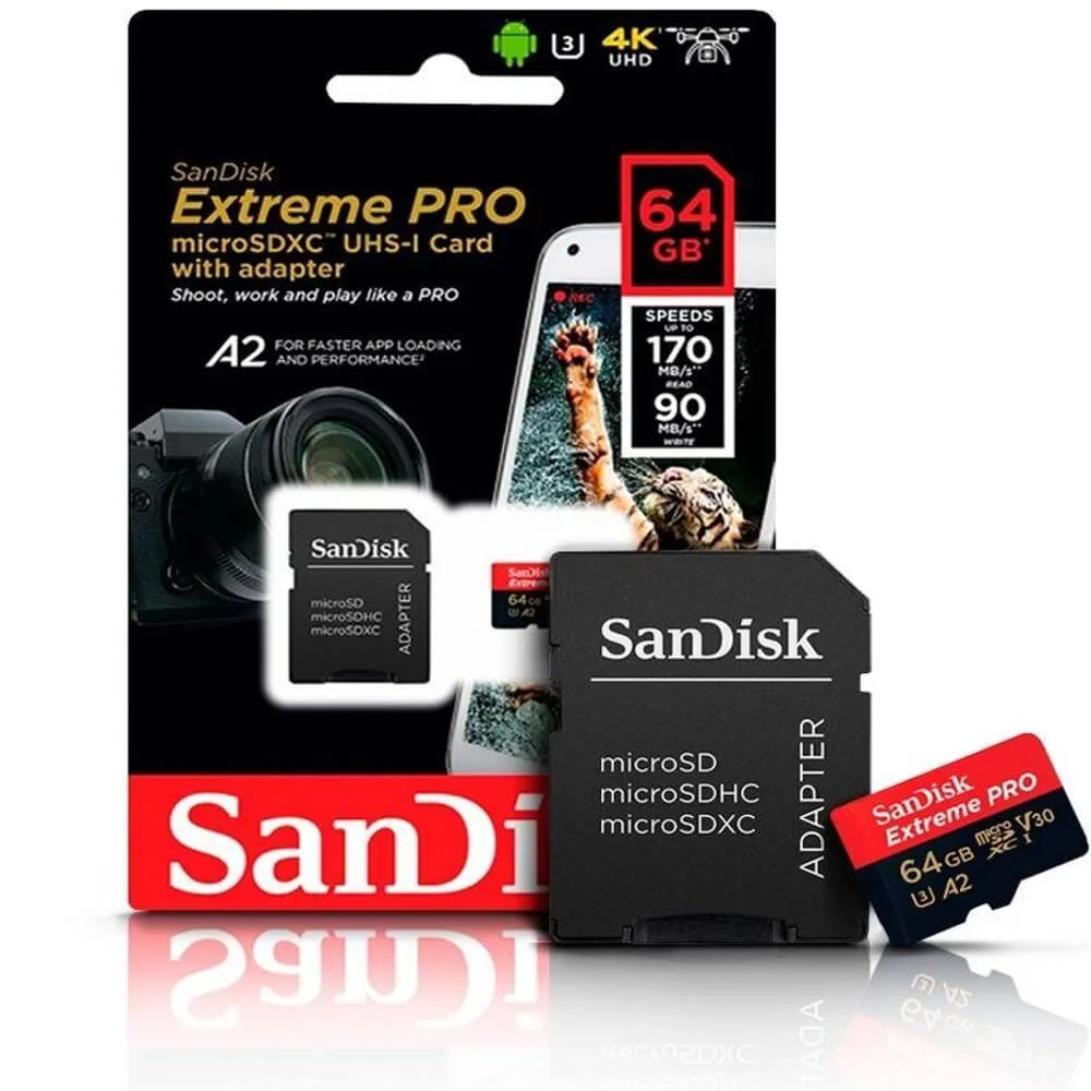 SanDisk Extreme Pro 64GB CF メモリーカード Micro SD SanDisk Extreme Pro 64GB 170MB/s - Rápida e Resistente