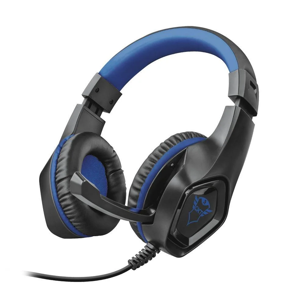 Headset Gamer Trust GXT Rana, Preto E Azul, Com Fio - PS4