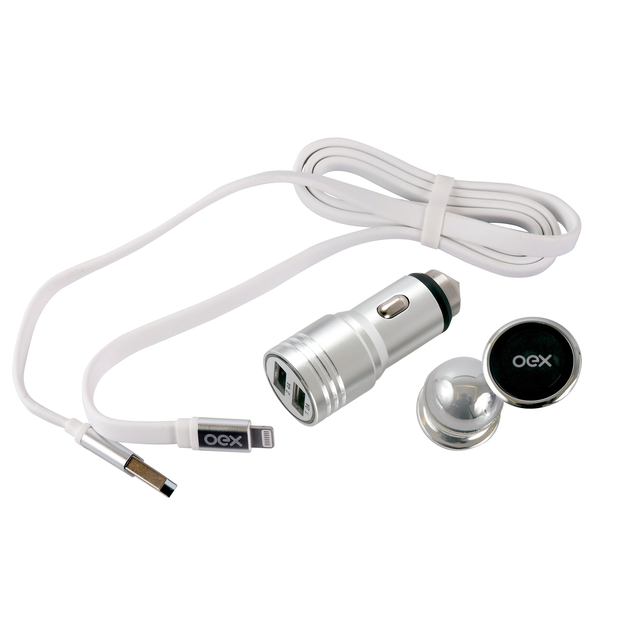 Kit Cabo Carregador Suporte Veicular Lightning