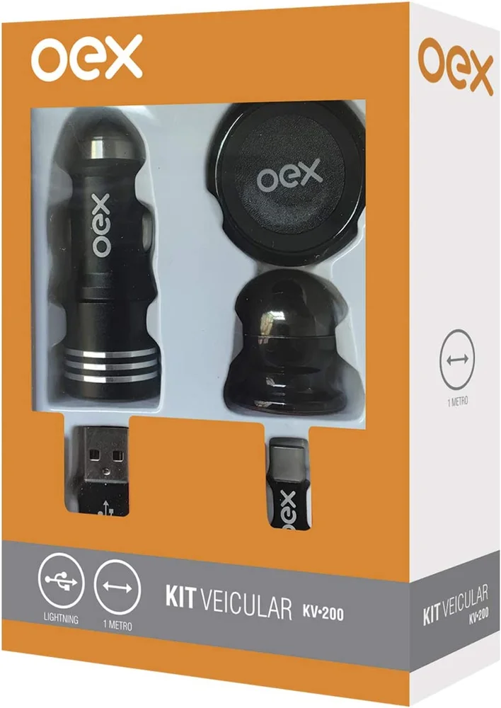 Imagem 3 de 3 do produto Kit Cabo Carregador Suporte Veicular  Usb Tipo C