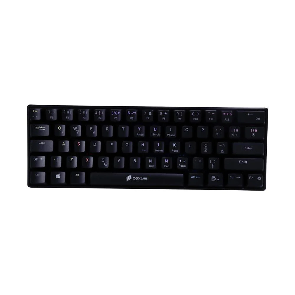Mini Teclado Com Fio Oex Mecânico Ziggy Tc607, Preto Outemu Red