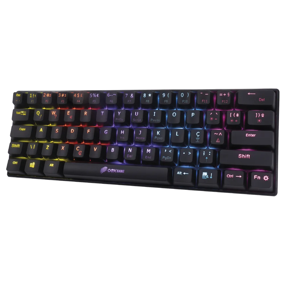 Mini Teclado Com Fio Oex Mecânico Ziggy Tc607, Preto Outemu Red