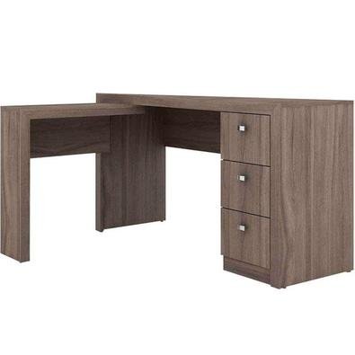 Mesa Escritório de canto Tecnomobili ME4101, possui 3 gavetas, sua montagem pode ser reversível, material em MDP, acabamento em BP. A Tecno Mobili tem