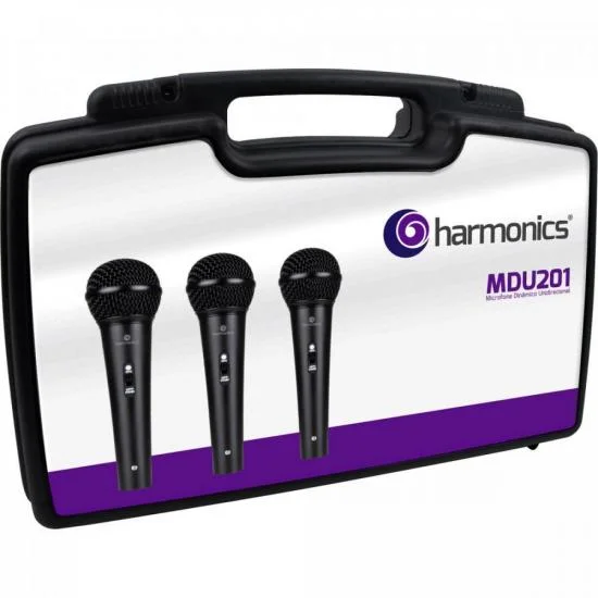 Imagem 4 de 5 do produto Kit c/ 3 Microfones Dinâmicos Cardióide MDU201 HARMONICS - KI / 3