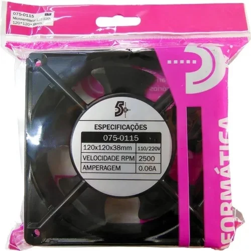 Cooler FAN Chip SCE, 120x120x38mm, Bivolt, Sem Rolamento - 075-0115 4