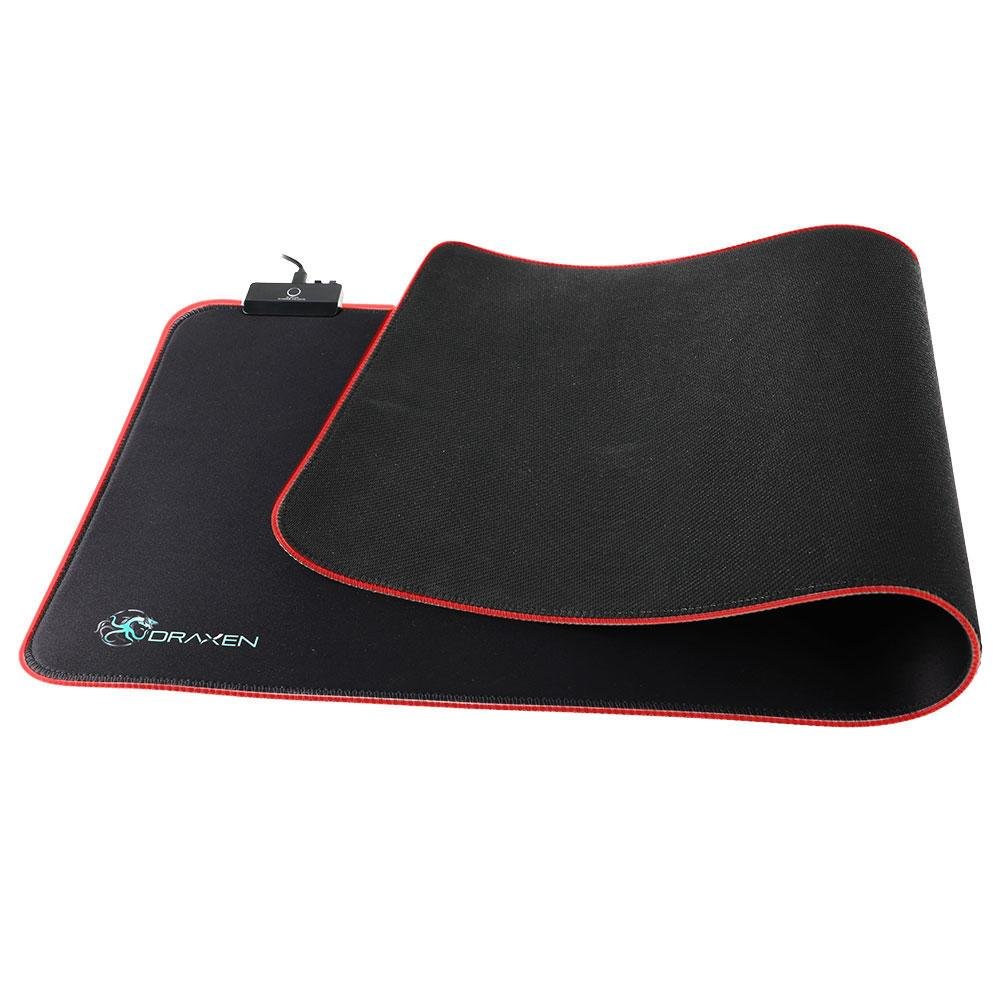Imagem 2 de 4 do produto Mousepad Gamer Draxen DN42, 300x800x4mm, Preto, RGB Mode