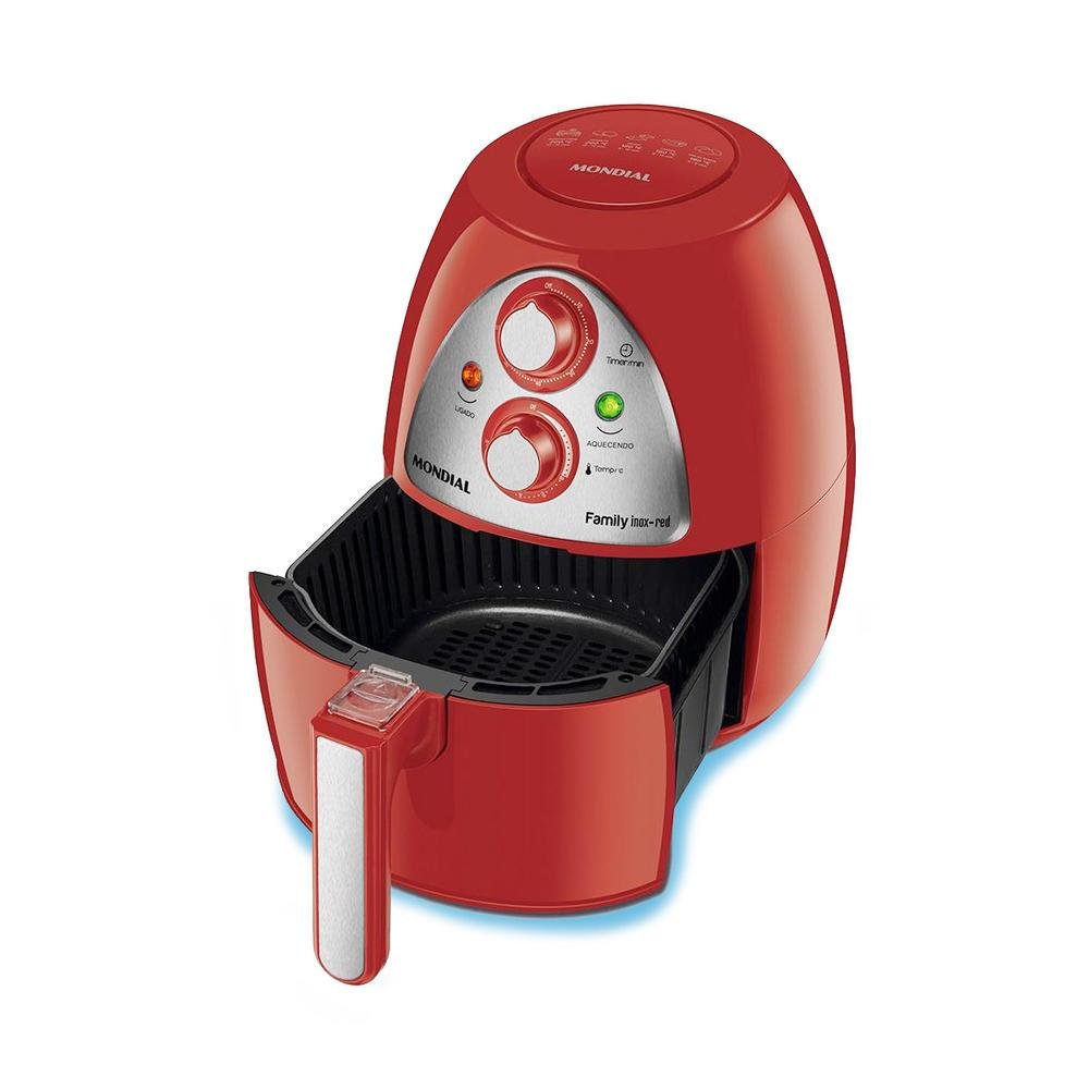 Imagem 3 de 5 do produto Fritadeira Air Fryer Mondial Inox Red Premium Af-14 - Vermelho 110v