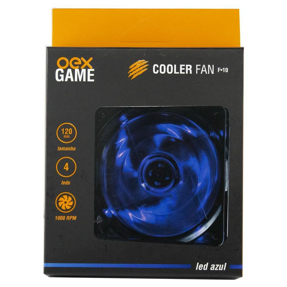Imagem 3 de 3 do produto Cooler FAN OEX Game, LED Azul, Para Gabinete - F10