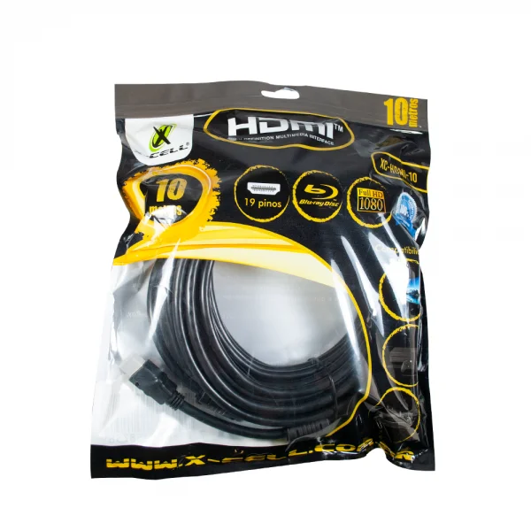 Imagem 4 de 5 do produto Cabo HDMI Macho x HDMI Macho 1.4V, 10 metros com Filtro, XC-HDMI-10M , Preto, X-CELL