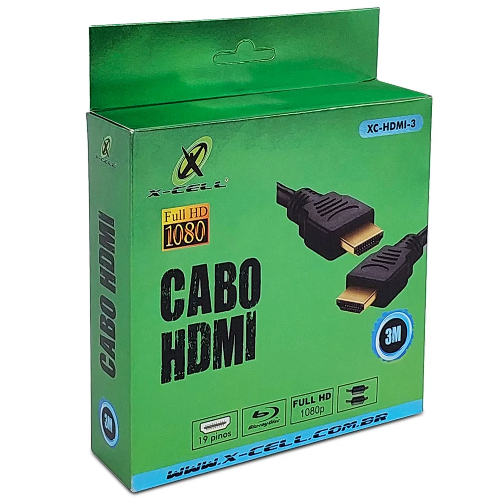 Imagem 5 de 5 do produto Cabo HDMI Macho x HDMI Macho 1.4V, 3 metros com Filtro, XC-HDMI-3M , Preto, X-CELL