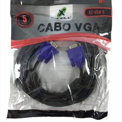 Cabo VGA Macho x VGA Macho, 5 metros, XC-VGA5, Preto X-CELL — foto 4