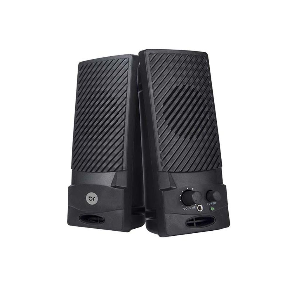 Caixa De Som Portátil 2.0 Bright, LED, USB, Preta