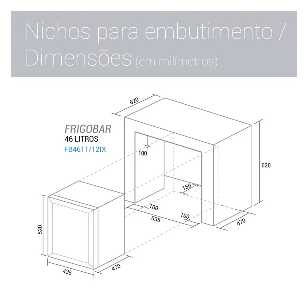 Imagem 5 de 5 do produto Frigobar Suggar Fb4611ix, 46 Litros, 127V, Inox, Com Degelo Manual e Porta De Vidro