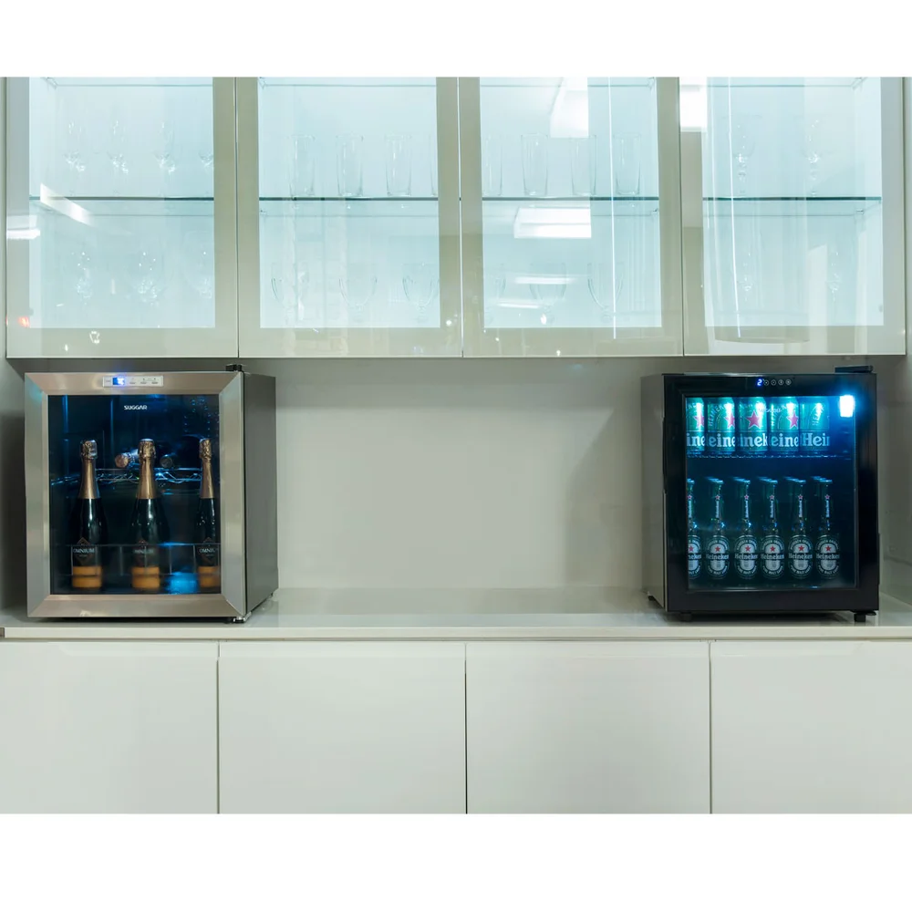 Imagem 4 de 5 do produto Frigobar Suggar Fb4611ix, 46 Litros, 127V, Inox, Com Degelo Manual e Porta De Vidro