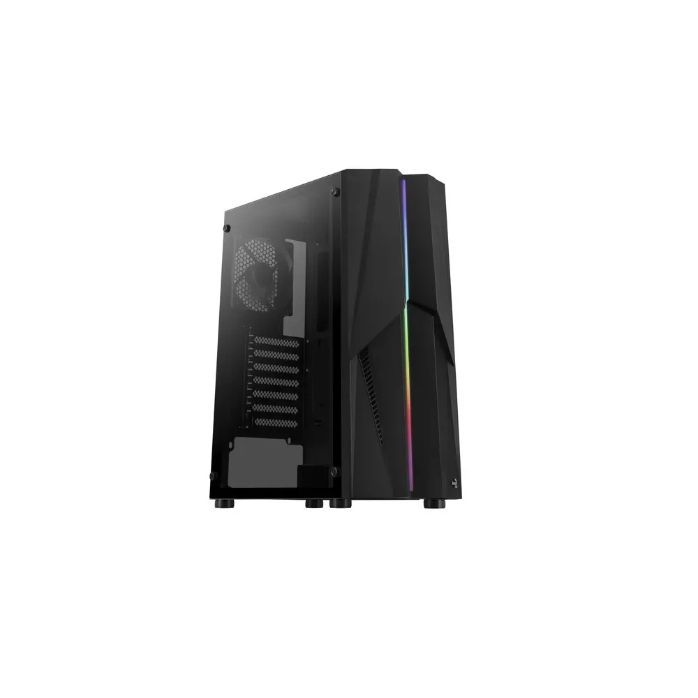 Gabinete Gamer Aerocool Mecha Mid Tower Rgb Usb 3.0 Vidro Temperado - Preto