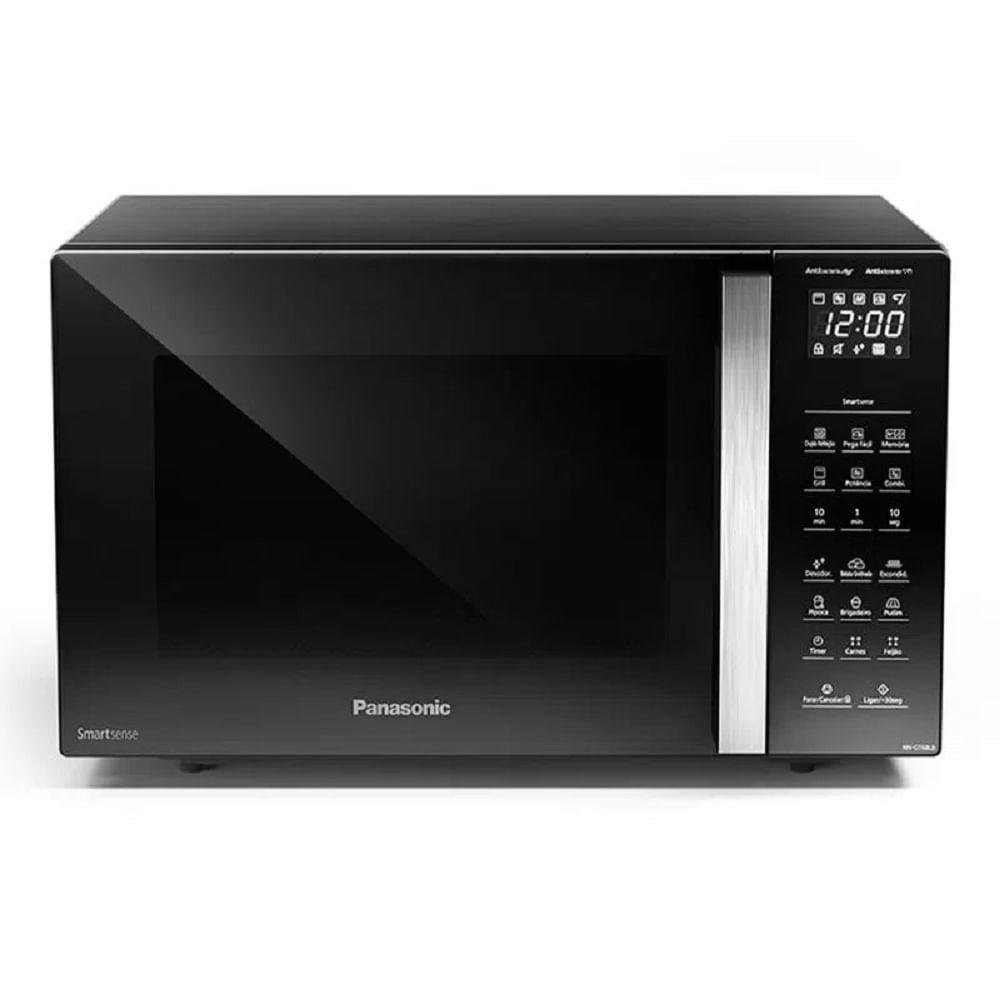 Microondas Panasonic Tecnologia Dupla Refeição Preto 30 Litros 110v Nn-gt68lbrun