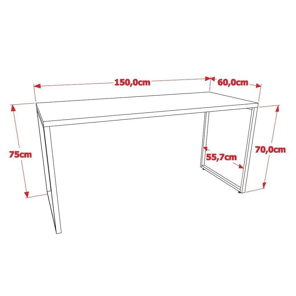 Imagem 4 de 5 do produto Mesa De Escritório Office 150cm Prisma C08 Preto Onix