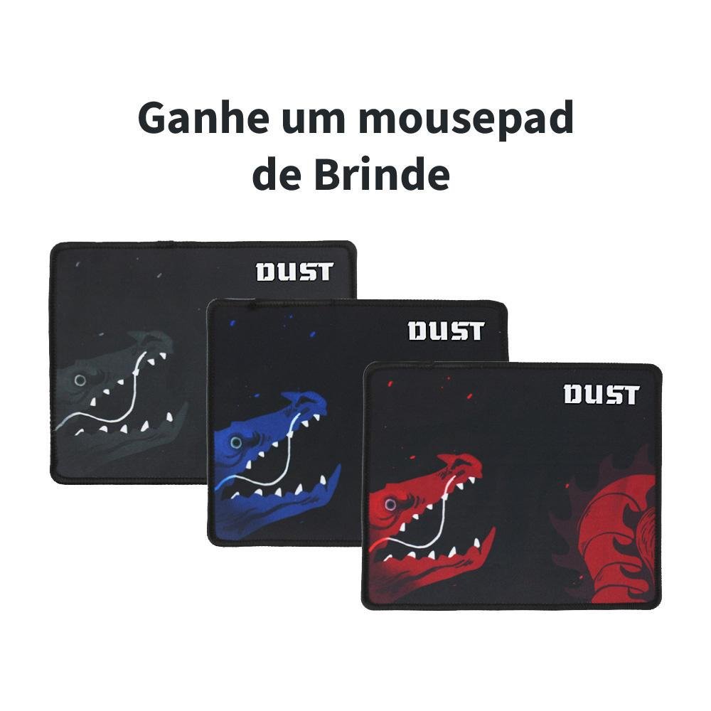 Imagem 5 de 5 do produto Headset Gamer Dust, Vermelho, Com Led