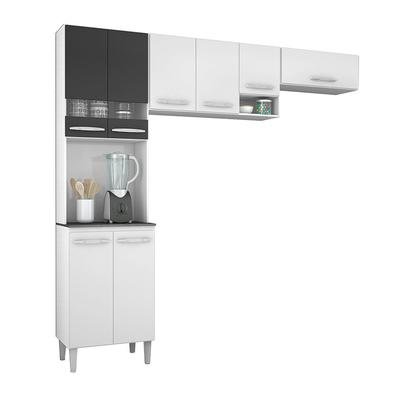 Conheça a Cozinha Compacta Isadora 3 Peças e 8 Portas Poquema, ideal para ambientes com pouco espaço, como casas e apartamentos pequenos, a cozinha Is