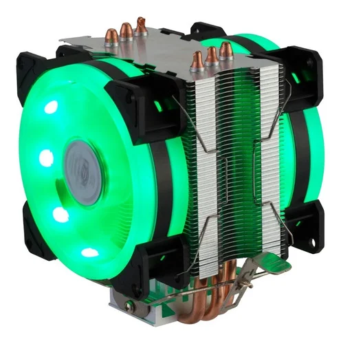 Imagem 3 de 5 do produto Cooler Para Processador DEX Universal, Dupla Face, RGB, Intel e AMD, FAN Duplo, TDP 130W - DX-9107D