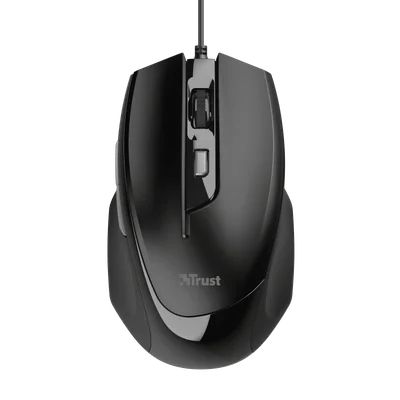 Mouse Óptico Trust Voca Comfort 2400DPI USB 5 Botões Black Piano - 23650