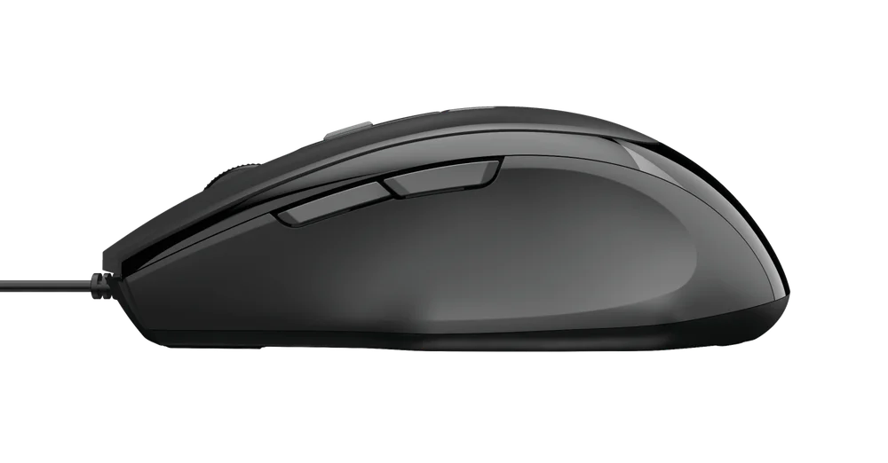 Imagem 3 de 5 do produto Mouse Óptico Trust Voca Comfort 2400DPI USB 5 Botões Black Piano - 23650