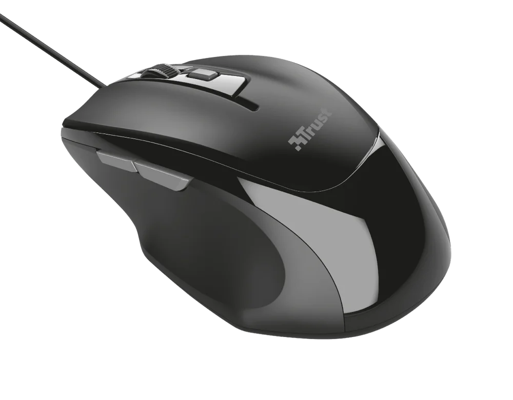 Imagem 4 de 5 do produto Mouse Óptico Trust Voca Comfort 2400DPI USB 5 Botões Black Piano - 23650