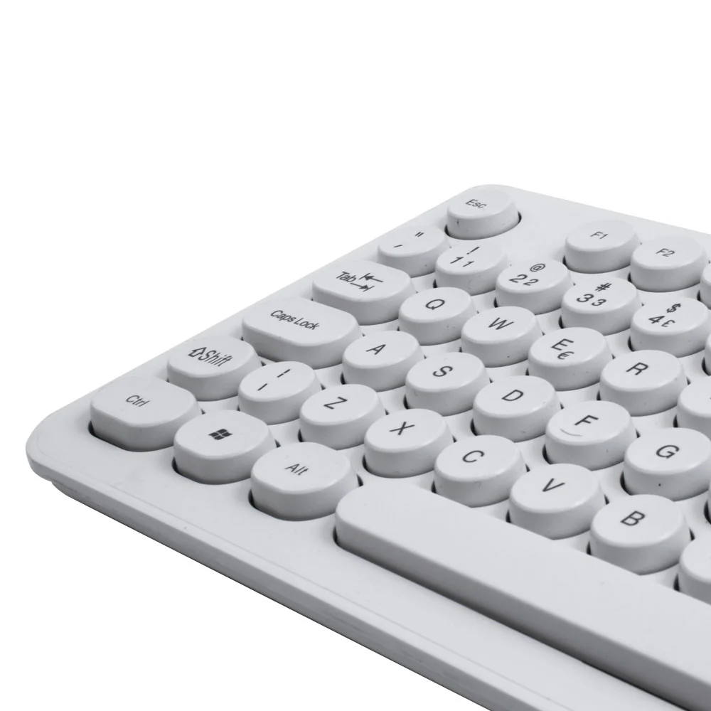 Imagem 5 de 5 do produto Teclado E Mouse Sem Fio OEX Tm410 Pop, USB, ABNT2, Teclas redondas e silenciosas, Branco