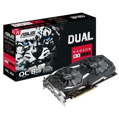 Placa De Vídeo Asus Amd Radeon, Rx 580 Oc, 8gb, Gddr5 - Dual-rx580-o8g