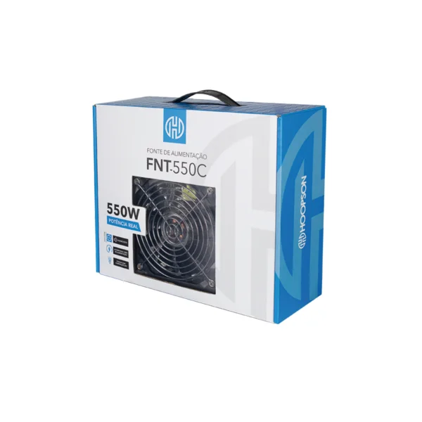 Fonte Hoopson ATX, 550W, Bivolt, RGB, Cooler Silencioso