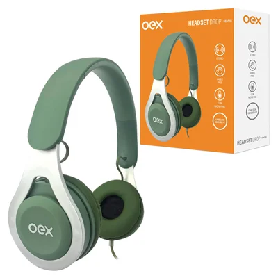 Fone De Ouvido Oex Drop Hs210, P2 De 3.5mm, Verde - C/ Microfone