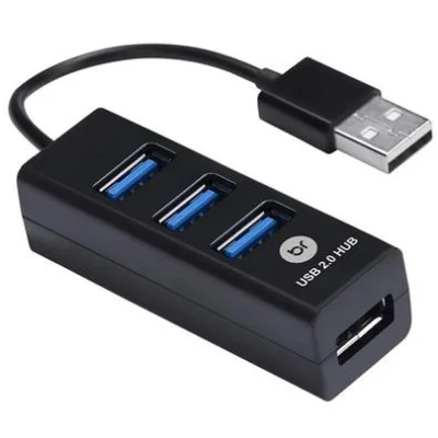 Mini Hub Usb Bright 4 Portas 2.0 Preto - 0059