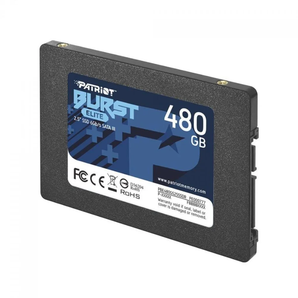 SSD 480GB Patriot Burst Elite, Sata Iii 6GB/s, Leitura 450MB/s, Gravação 320MB/s - Pbe480gs25ssdr