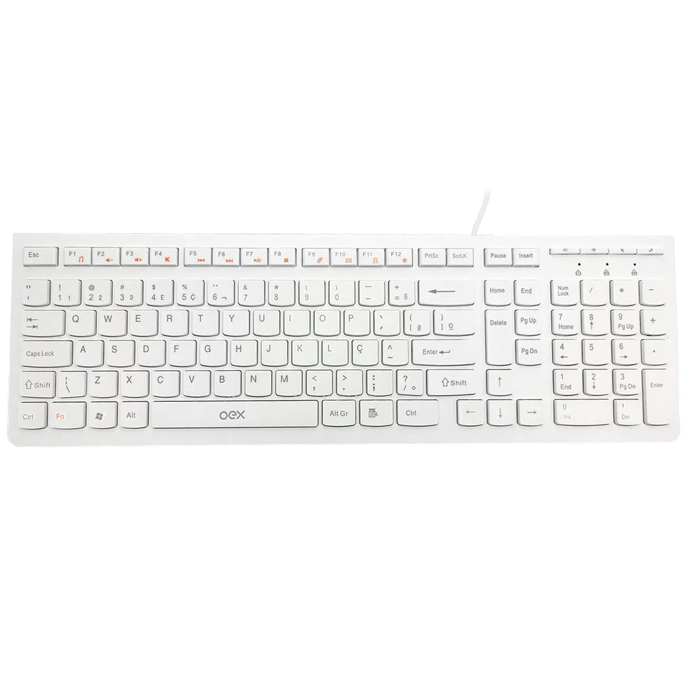 Imagem 2 de 4 do produto Teclado Flat Com Fio Tc300 Branco Abnt2 Oex
