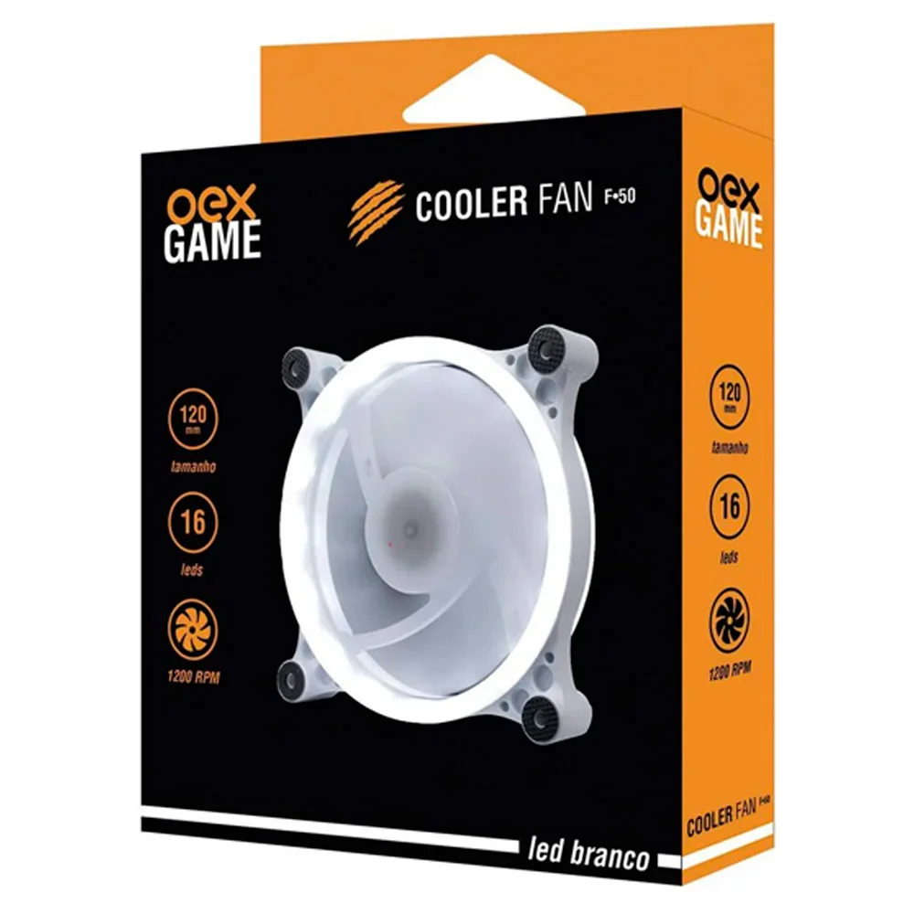 Cooler FAN OEX F50, 120mm, LED Branco 5