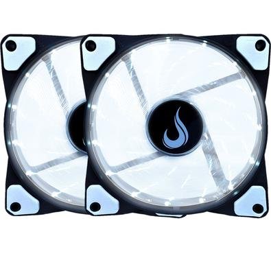 Kit 2 Cooler Fan Rise Mode 120mm Led Branco - Rm-wn-01-bw