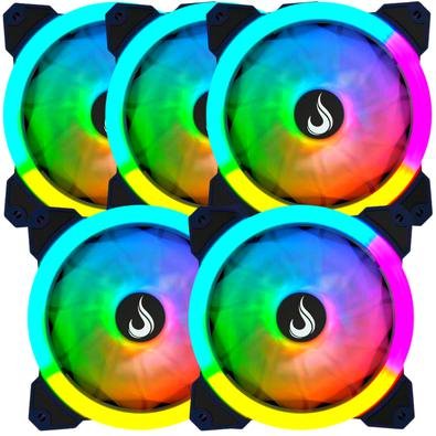 Kit 5 Cooler Fan Rise Mode 120mm Dual Led Rgb Rm-mb-01-12v