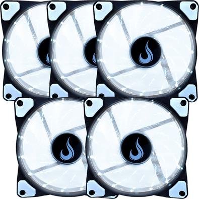 Kit 5 Cooler Fan Rise Mode 120mm Led Branco - Rm-wn-01-bw