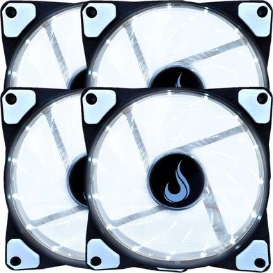 Kit 4 Cooler Fan Rise Mode 120mm Led Branco - Rm-wn-01-bw