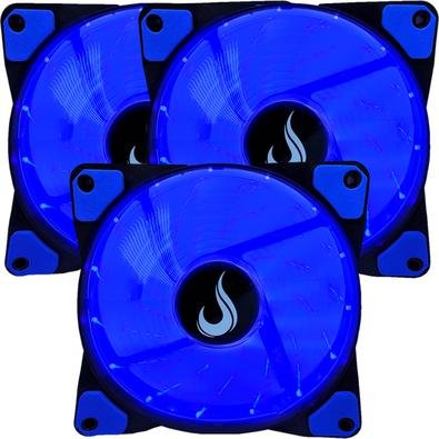 Kit 3 Cooler Fan Rise Mode 120mm Led Azul - Rm-wn-01-bb