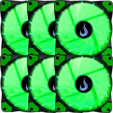 Kit 6 Cooler Fan Rise Mode 120mm Led Verde - Rm-wn-01-bg