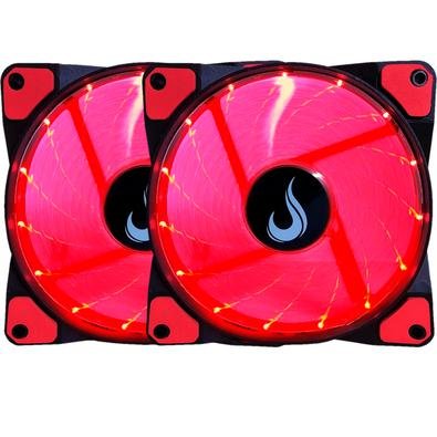 Kit 2 Cooler Fan Rise Mode 120mm Led Vermelho Rm-wn-01-br