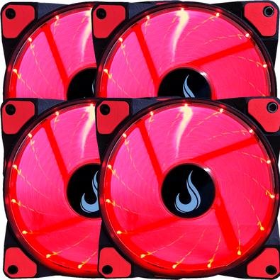 Kit 4 Cooler Fan Rise Mode 120mm Led Vermelho Rm-wn-01-br