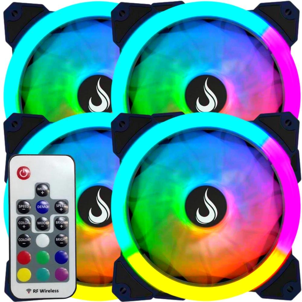 Kit Cooler FAN Com 6 Unidades Rise Mode 120mm RGB LED Branco RM MB 