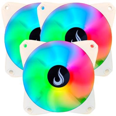 Kit 3x Cooler Fan, Branco, Led Rgb, 120mm, Rise Mode - RM-MB-02-12ATENÇÃO: ESSE COOLER SÓ ASCENDERÁ OS LEDS RGB CASO SUA PLACA MÃE POSSUA A CONEXÃO RG
