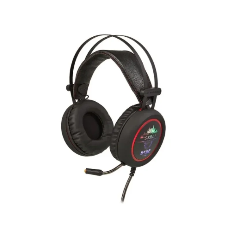 Imagem 2 de 5 do produto Headset Gamer Knup, LED RGB, Surround Effect Virtual 7.1, Driver 40mm, P2, USB, Compatibilidade com PC, Notebook, X Box, Ps 4, Preto