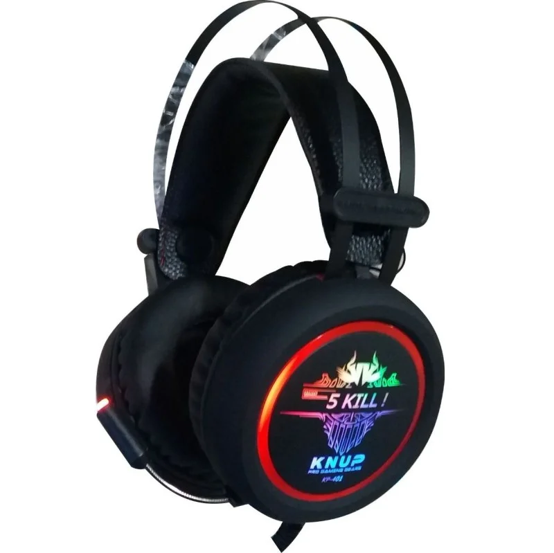 Imagem 3 de 5 do produto Headset Gamer Knup, LED RGB, Surround Effect Virtual 7.1, Driver 40mm, P2, USB, Compatibilidade com PC, Notebook, X Box, Ps 4, Preto