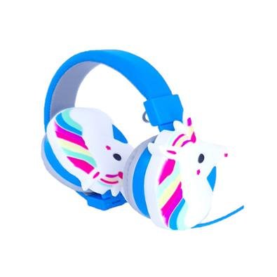 Fone de Ouvido Cartoon Unicornio com Microfone e Fio, Azul | KaBuM!